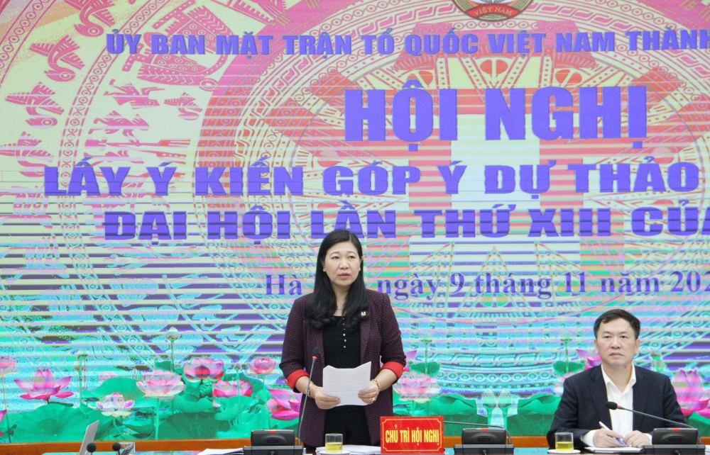 Ủy ban Mặt trận Tổ quốc thành phố Hà Nội lấy ý kiến góp ý dự thảo văn kiện Đại hội Đảng
