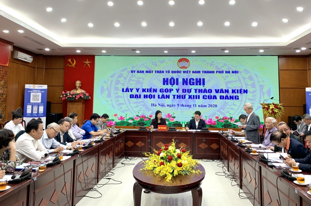 Ủy ban Mặt trận Tổ quốc thành phố Hà Nội lấy ý kiến góp ý dự thảo văn kiện Đại hội Đảng