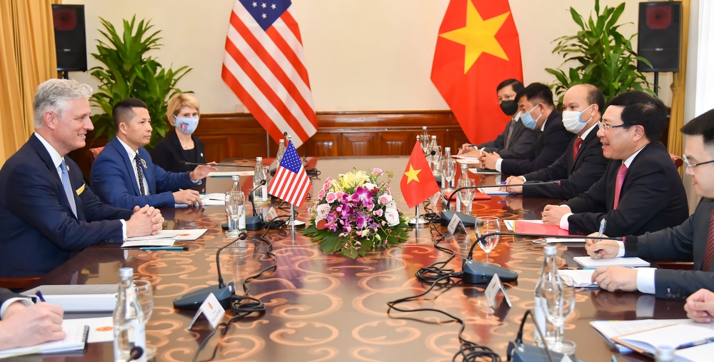 Phó Thủ tướng, Bộ trưởng Ngoại giao Phạm Bình Minh hội đàm với Cố vấn An ninh quốc gia Hoa Kỳ
