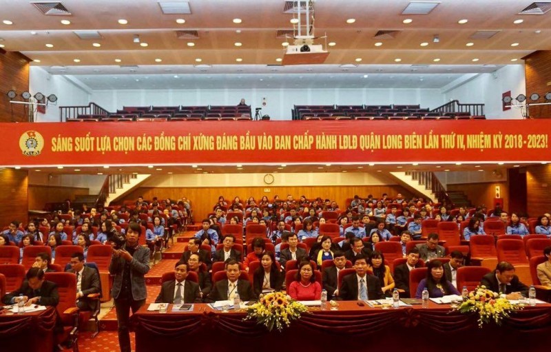 Khai mạc Đại hội Công đoàn quận Long Biên khóa IV khai mac dai hoi cong doan quan long bien khoa iv