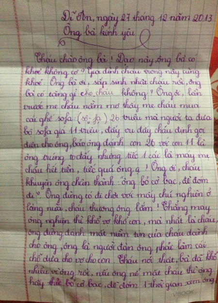 Chết cười thư cháu khuyên ông bỏ "cờ bạc, đề đóm" 1