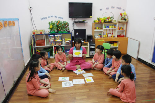 Hà Nội là một trong số ít địa phương được Bộ GD-ĐT công nhận hoàn thành phổ cập giáo dục mầm non cho trẻ 5 tuổi. Ảnh: Bảo Kha