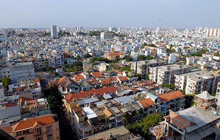 Một góc thành phố nhìn từ trên cao