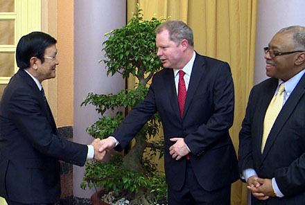 Chủ tịch nước Trương Tấn Sang tiếp đại diện Tập đoàn Dầu khí Exxonmobil