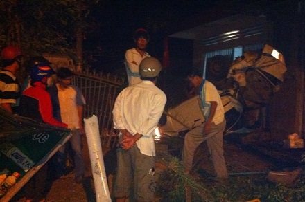 Hiện trường vụ tai nạn.