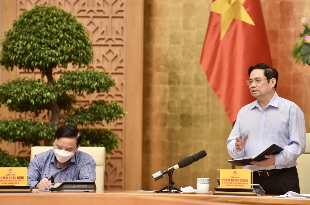 Thủ tướng Phạm Minh Chính họp trực tuyến với 20 tỉnh, thành phố về phòng, chống Covid-19
