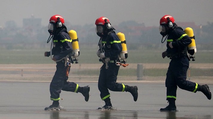 Gần 300 người tham gia diễn tập phòng cháy chữa cháy ở Cảng hàng không quốc tế Nội Bài