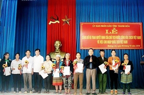 Nhiều người dân di cư tự do được nhập tịch Việt Nam