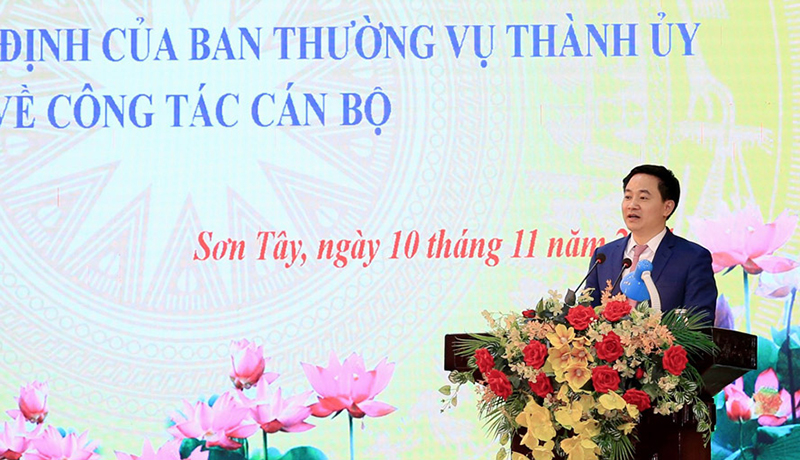 Ông Trần Anh Tuấn được điều động, giữ chức Bí thư Thị ủy Sơn Tây