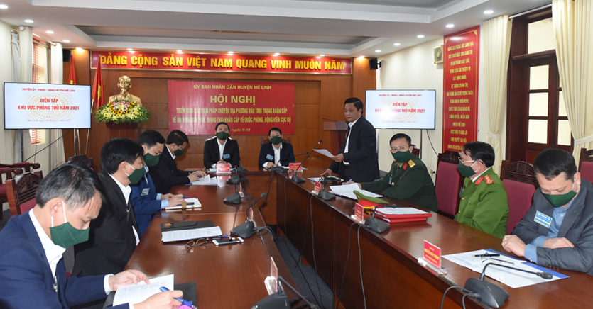 Huyện Mê Linh tổ chức diễn tập khu vực phòng thủ năm 2021