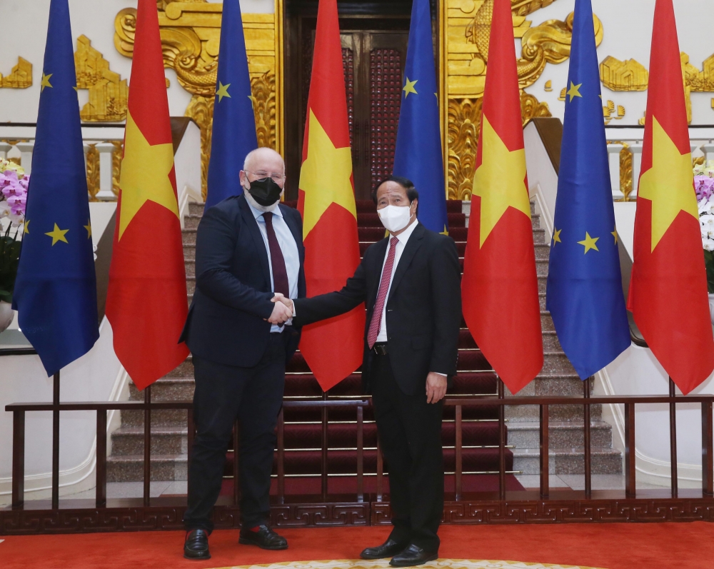 Phó Thủ tướng Lê Văn Thành hội đàm với Phó Chủ tịch điều hành Ủy ban Châu Âu
