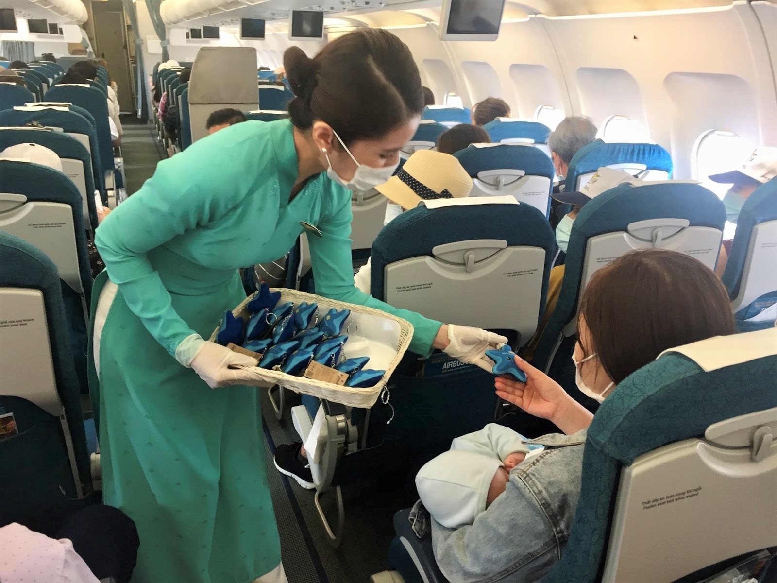 Vietnam Airlines chia sẻ thông điệp bảo vệ sao biển trên các chuyến bay đến Phú Quốc