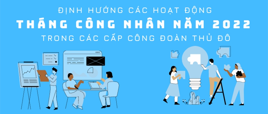 Infographic: Định hướng các hoạt động Tháng Công nhân năm 2022 trong các cấp Công đoàn Thủ đô