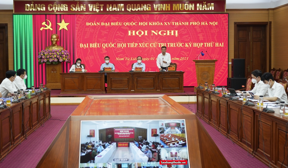 Đoàn Đại biểu Quốc hội khóa XV thành phố Hà Nội tiếp xúc cử tri tại đơn vị bầu cử số 3