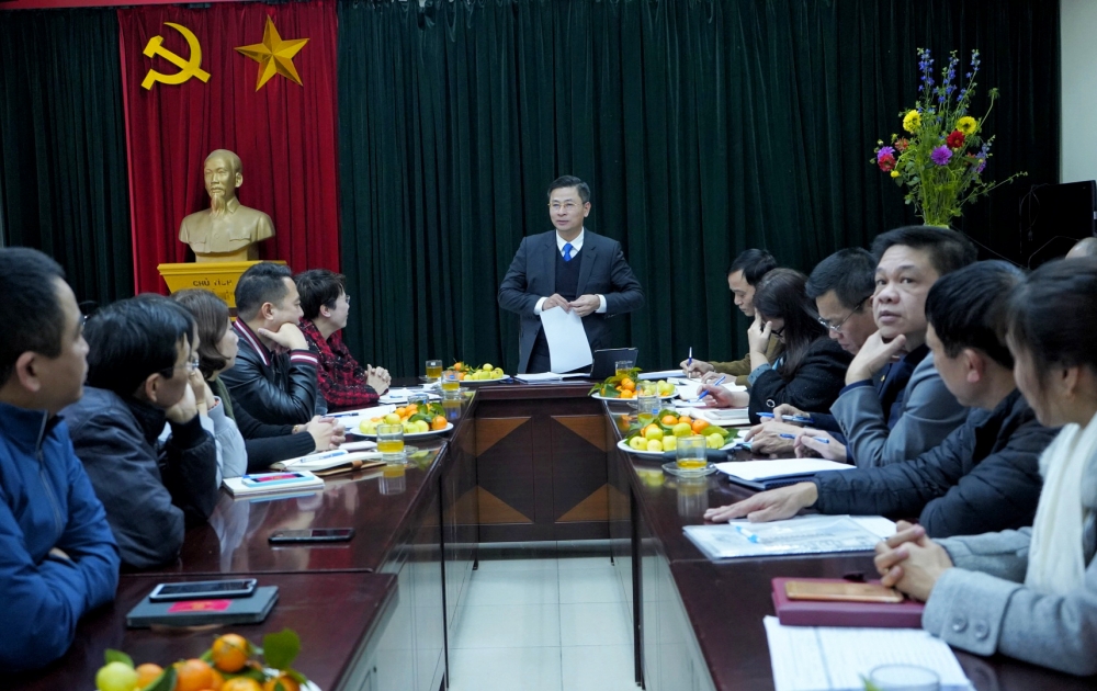 Chủ tịch Liên đoàn Lao động Thành phố Nguyễn Phi Thường thăm và làm việc với báo Lao động Thủ đô