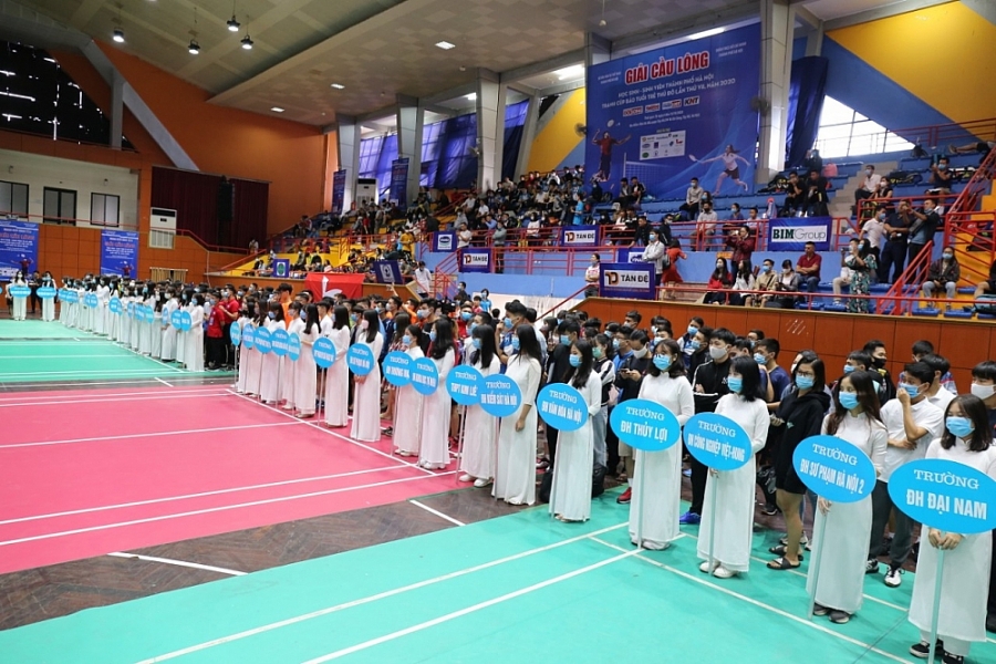Hơn 800 vận động viên tranh tài tại Giải Cầu lông Học sinh – Sinh viên TP Hà Nội năm 2020