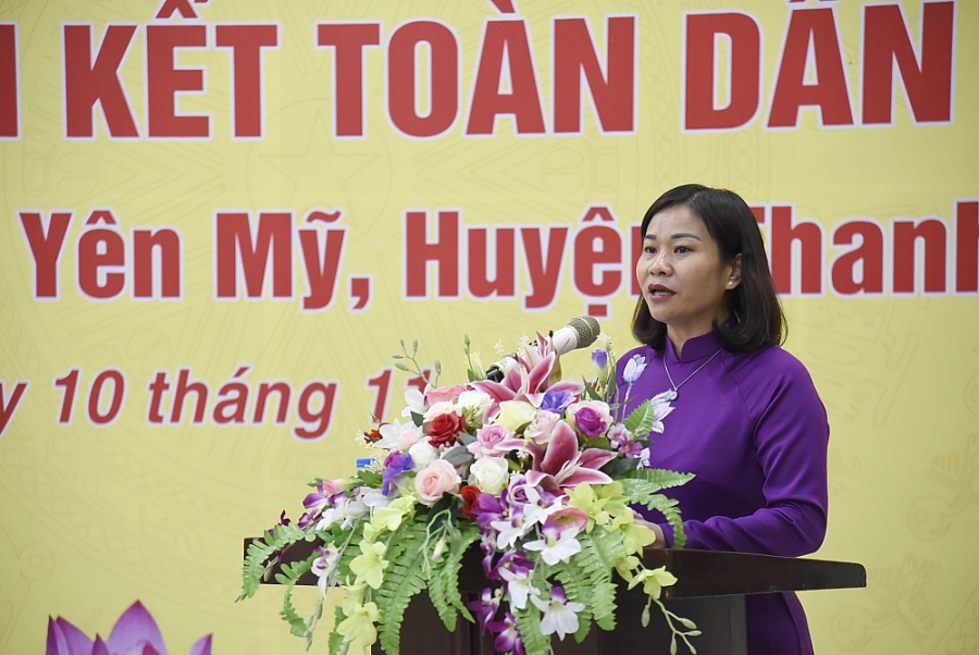 Phó Bí thư Thường trực Thành ủy Hà Nội Nguyễn Thị Tuyến dự Ngày hội Đại đoàn kết toàn dân tộc tại Thanh Trì