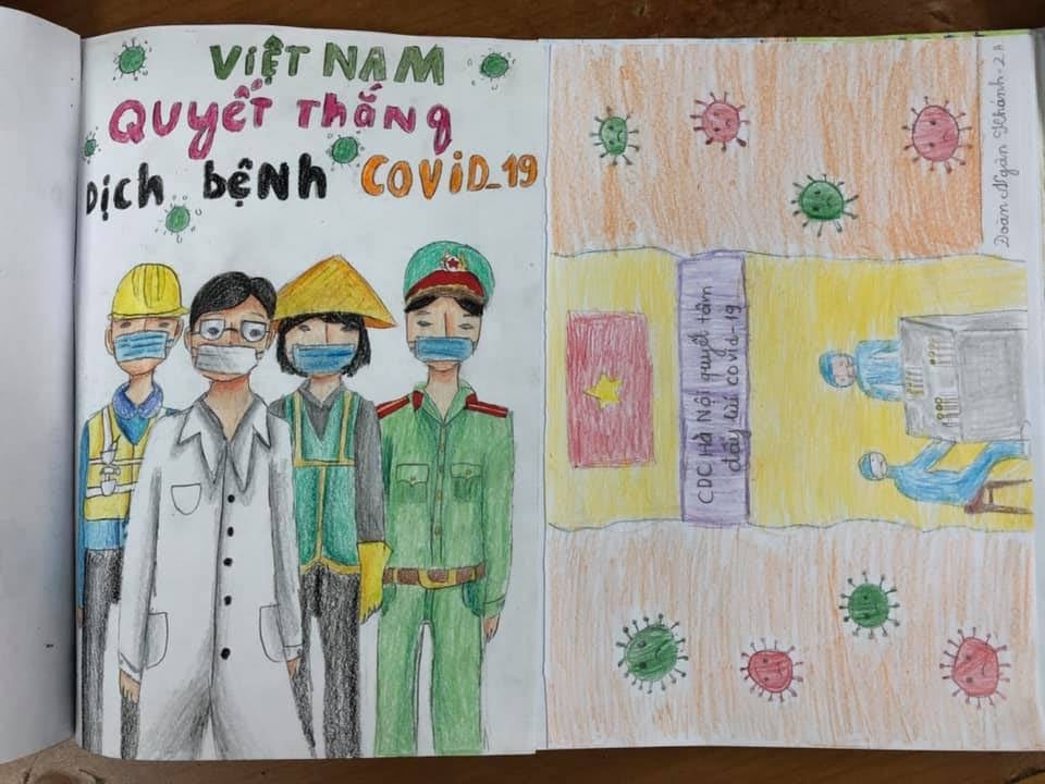 Xúc động những bức “tâm thư” của các em học sinh gửi tặng cán bộ CDC Hà Nội