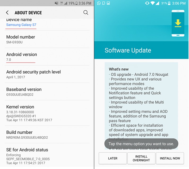 galaxy s7 bat dau nhan ban cap nhat android 70