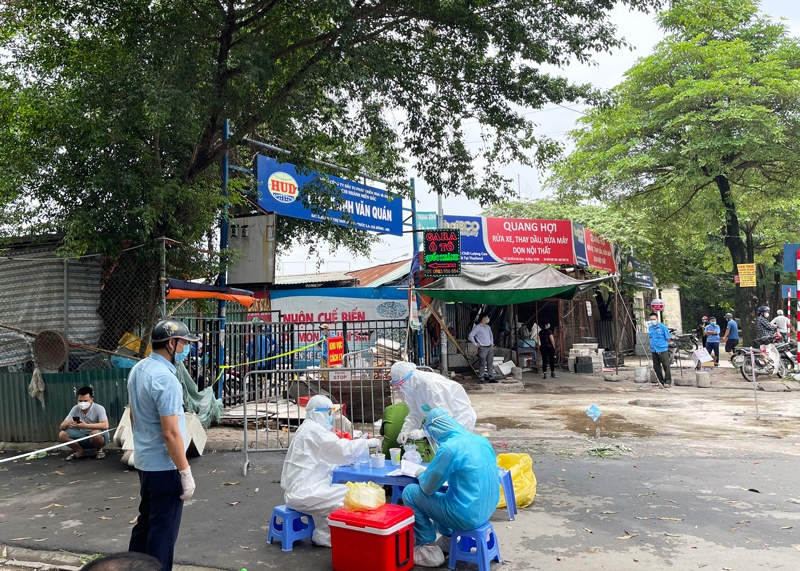 Phong tỏa tạm thời chợ Xanh Văn Quán do có ca F0 đến mua sắm ngày 24/5
