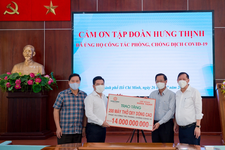 Tập đoàn Hưng Thịnh hỗ trợ hàng chục tỷ đồng cho công tác phòng, chống dịch Covid-19 tại Thành phố Hồ Chí Minh