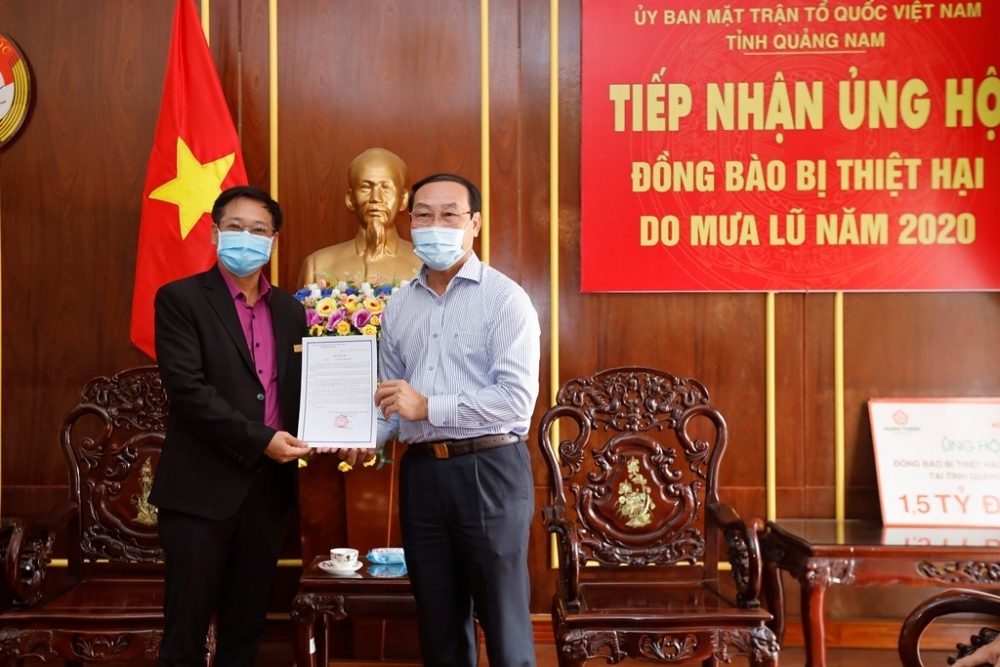 Tập đoàn Hưng Thịnh ủng hộ 3 tỷ đồng, giúp người dân Quảng Nam và Quảng Ngãi bị thiệt hại do bão số 9