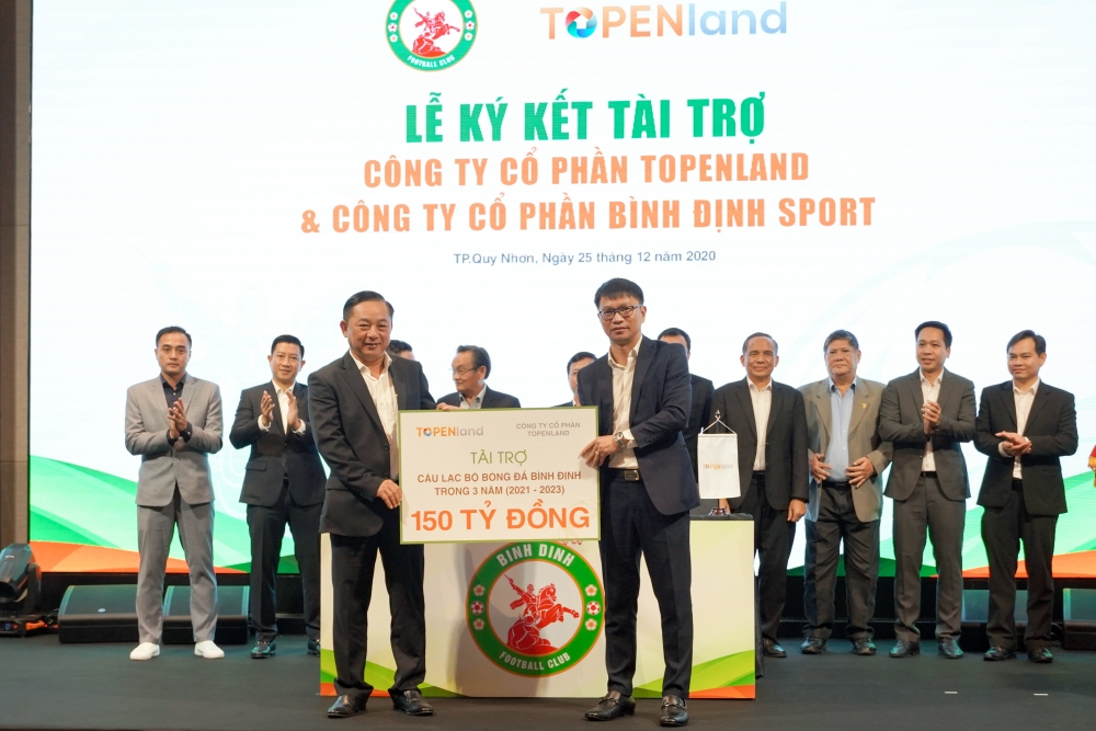 Topenland và Hưng Thịnh Land tài trợ 300 tỷ cho CLB bóng đá Topenland Bình Định