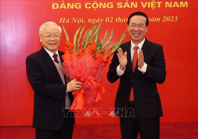 Tổ chức trọng thể Lễ trao Huy hiệu 55 năm tuổi Đảng tặng Tổng Bí thư Nguyễn Phú Trọng