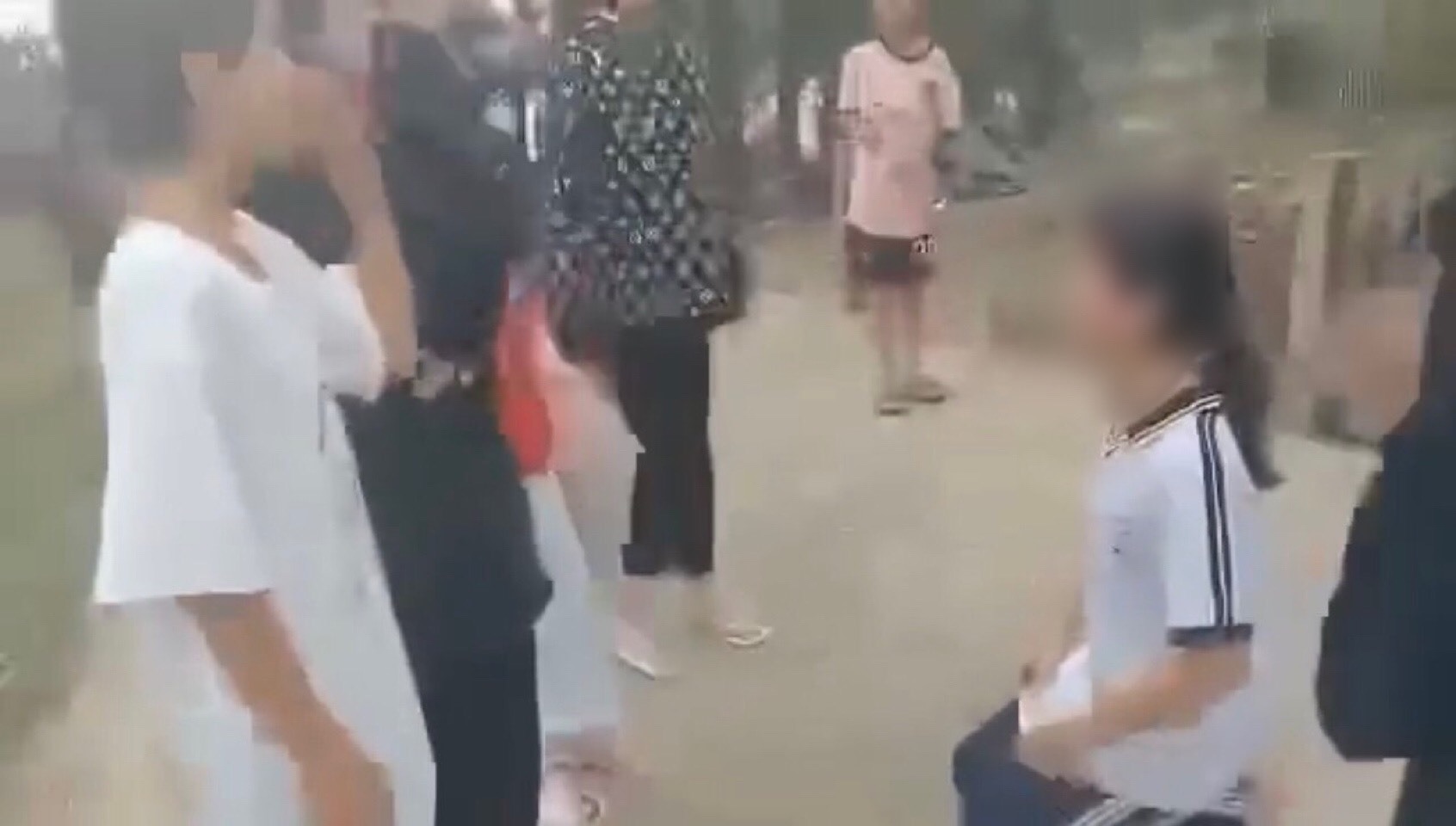 Nhóm nữ sinh đánh một nữ sinh, bắt quỳ gối hứa không kể với ai tại Quảng Ngãi. Ảnh: CMH