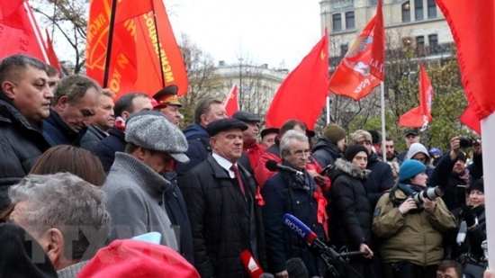 Đảng Cộng sản Nga tổ chức mít tinh kỷ niệm 105 năm Cách mạng Tháng Mười