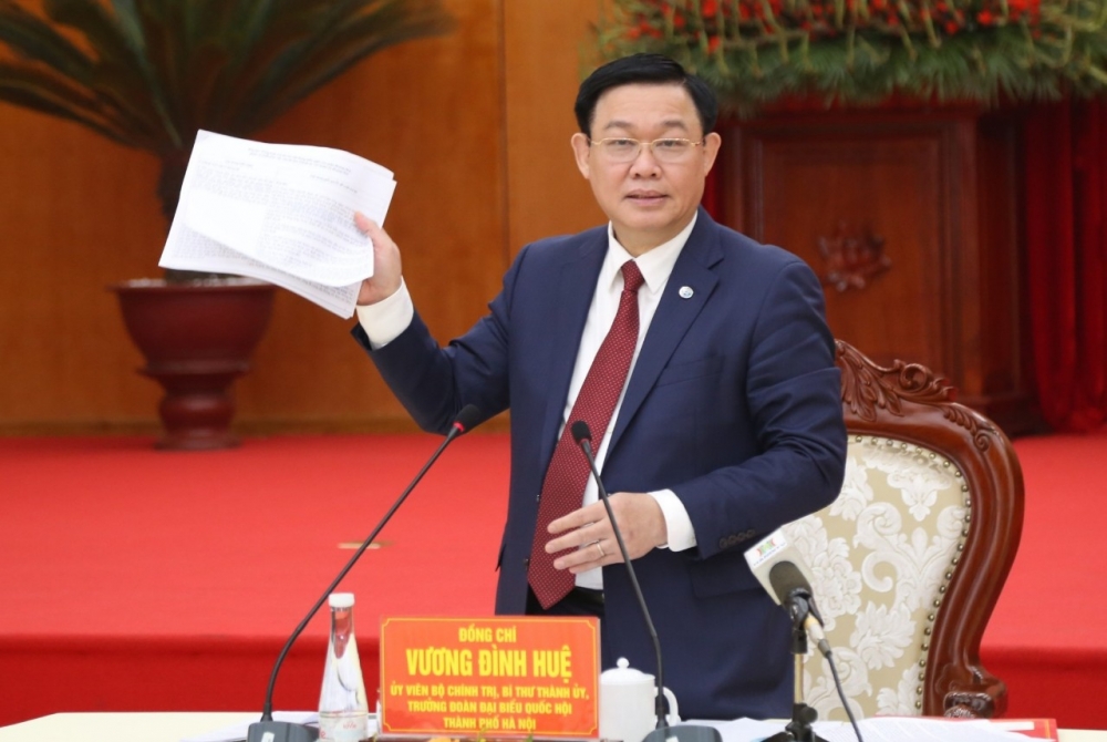Bí thư Thành ủy Hà Nội Vương Đình Huệ: Gỡ vướng mắc để sớm thực hiện các dự án động lực phát triển