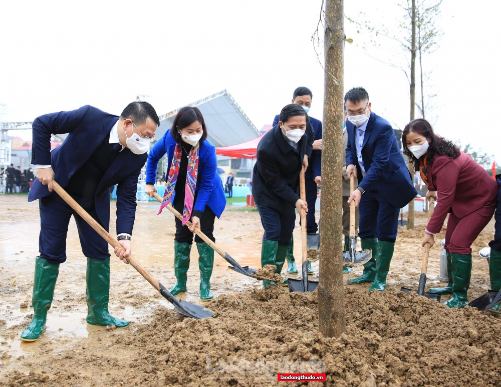 Phó Bí thư Thường trực Thành ủy Hà Nội phát động Tết trồng cây tại huyện Mê Linh
