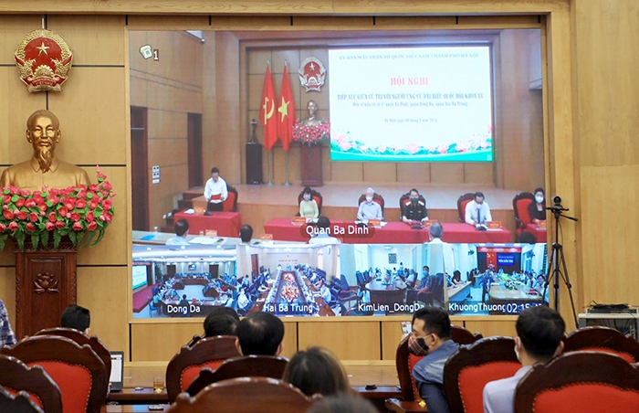 Hội nghị tiếp xúc cử tri theo hình thức trực tuyến từ quận Ba Đình tới các điểm cầu cơ sở