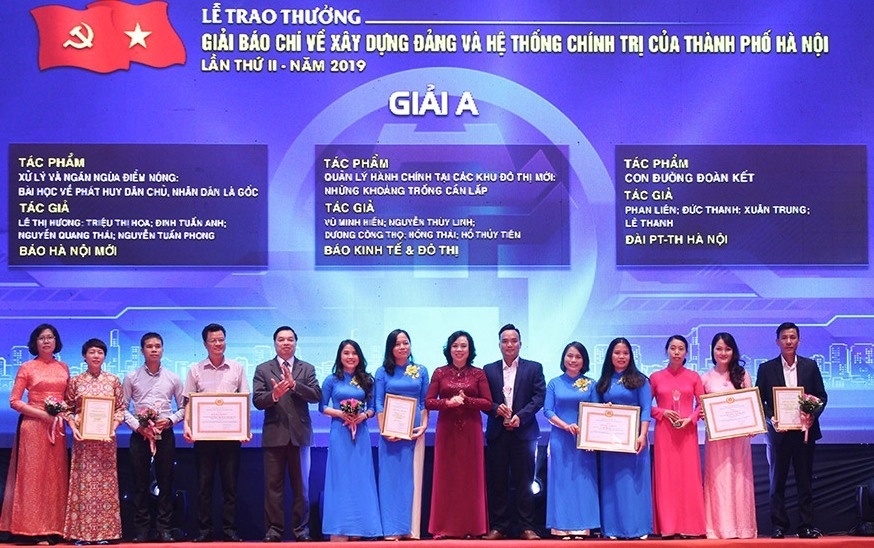 Trao thưởng 2 giải báo chí của thành phố Hà Nội lần thứ III vào ngày 29/9