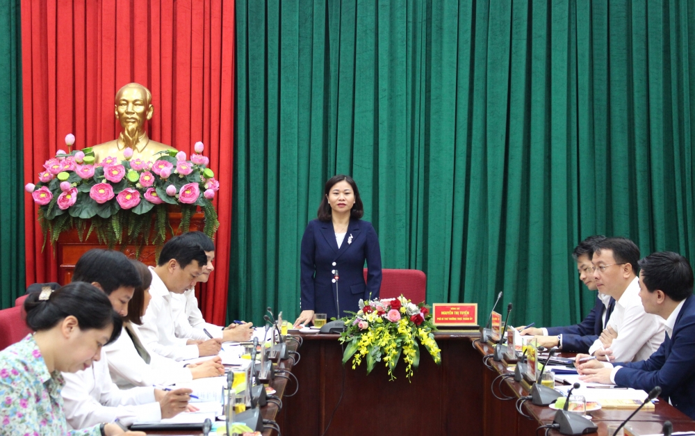 Phó Bí thư Thường trực Thành ủy Hà Nội Nguyễn Thị Tuyến làm việc với Đảng ủy Khối các cơ quan Thành phố