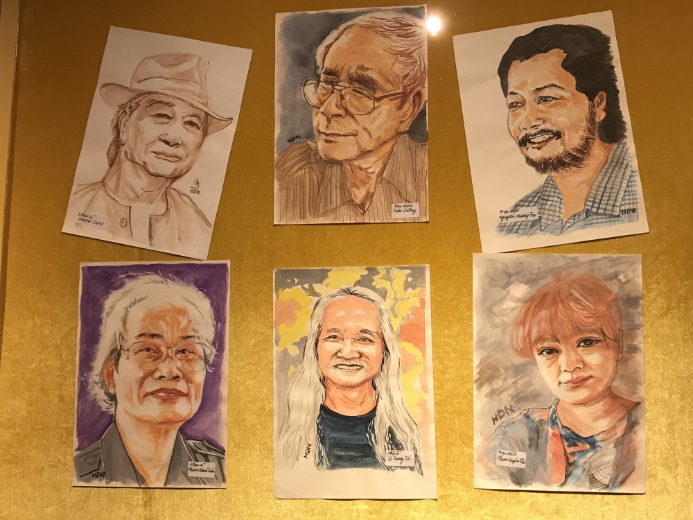 Cây bút phóng sự nổi tiếng Huỳnh Dũng Nhân vẽ hàng trăm bức chân dung đồng nghiệp