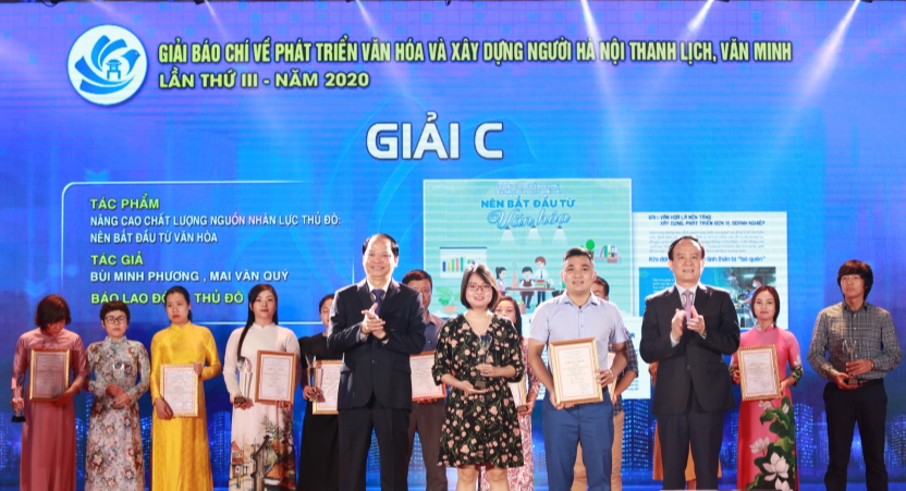 Hà Nội: Trao hai giải báo chí về xây dựng Đảng và phát triển văn hóa lần thứ III-2020