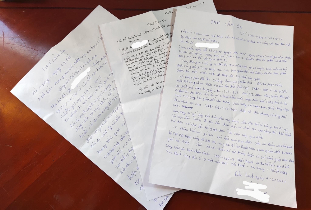 Những lá thư tay xúc động của bệnh nhân Covid-19 tri ân y bác sĩ tại Hải Dương
