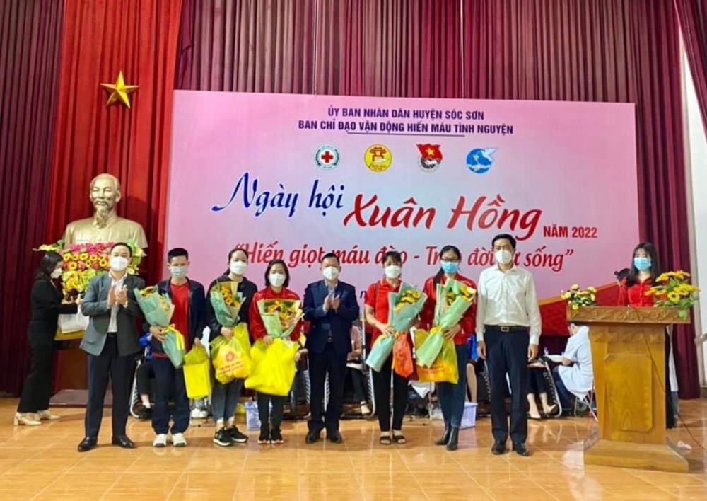 Huyện Sóc Sơn: Tiếp nhận 443 đơn vị máu trong ngày hội Xuân Hồng năm 2022
