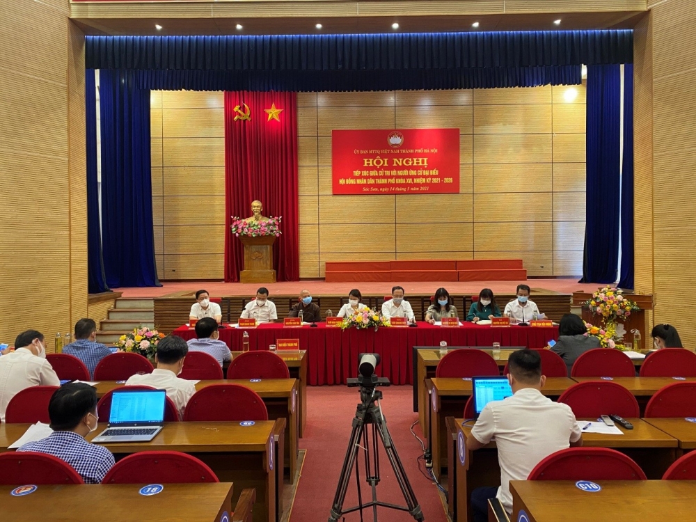 Người ứng cử đại biểu Hội đồng nhân dân thành phố Hà Nội tiếp xúc cử tri huyện Sóc Sơn