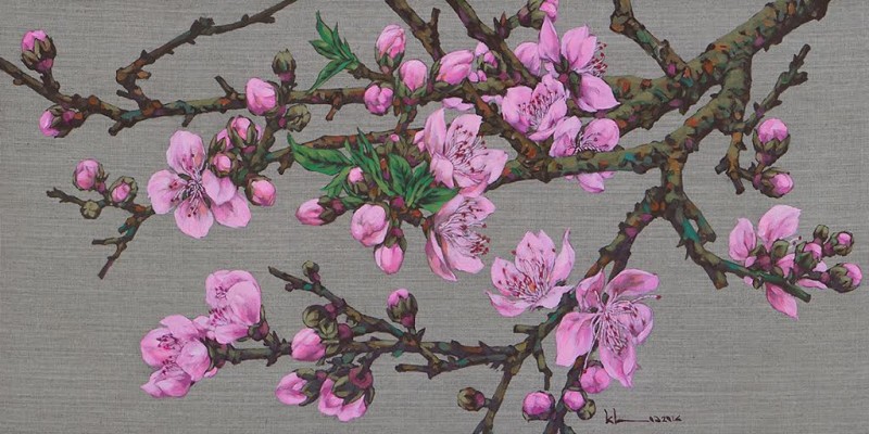 Hoa đào là một trong những loại hoa phổ biến nhất trong nghệ thuật vẽ tranh. Được ví như \