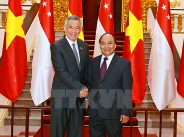 Hình ảnh lễ đón chính thức Thủ tướng Singapore Lý Hiển Long
