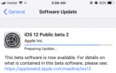 iOS 12 đã có bản thử nghiệm công cộng thứ hai