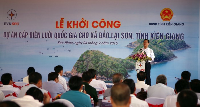 Khởi công dự án cấp điện trên không vượt biển dài nhất Việt Nam