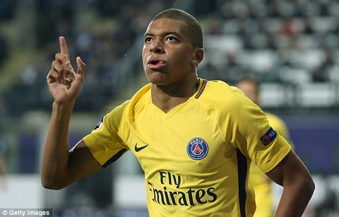 kylian mbappe gianh giai cau be vang 2017