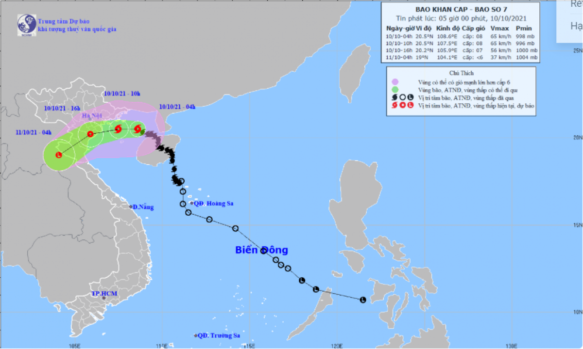 Bão số 7 cách Bạch Long Vĩ 100km gió giật cấp 10, Biển Đông sắp đón thêm bão Kompasu