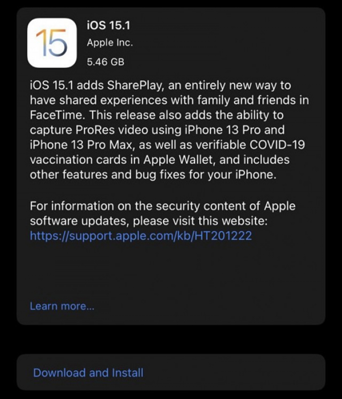 Apple chính thức phát hành iOS 15.1 hỗ trợ SharePlay