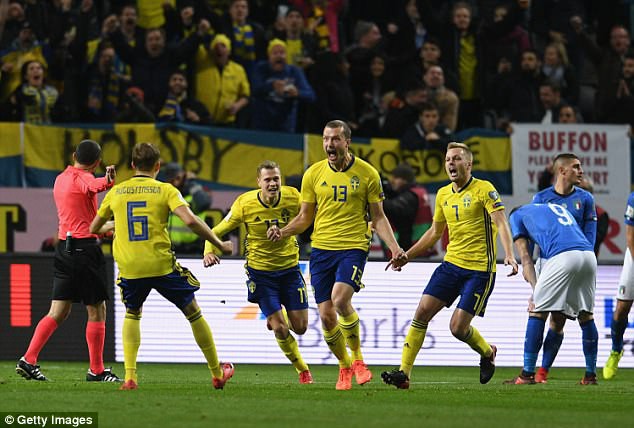 Thụy Điển 1-0 Italia: Người Ý lâm nguy