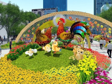 Đàn gà "khủng" sắp xuất hiện trên đường hoa Nguyễn Huệ