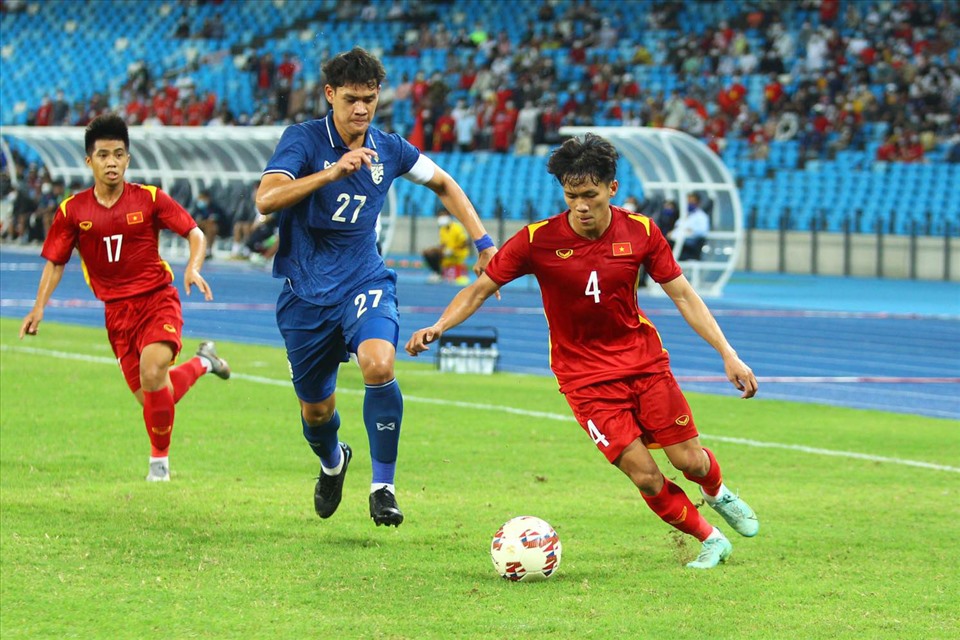 Bảo Toàn ghi bàn mở tỉ số cho U23 Việt Nam. Ảnh: T.V